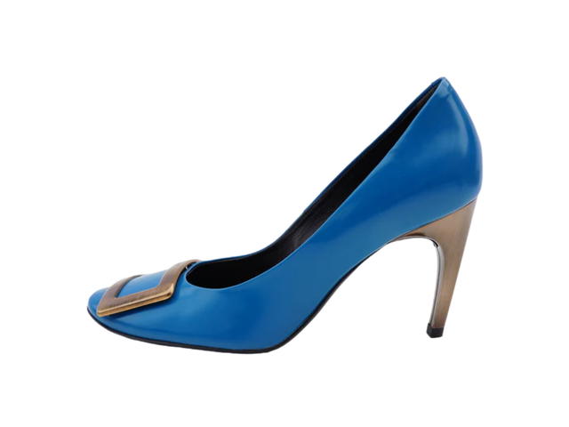 Roger Vivier Roger Vivier Patent Leather Buckle Pumps Blue (Women's) - view 2