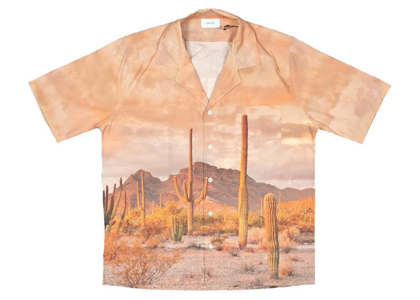 Rhude Rhude Cactus Button Up Bowling Shirt Pink