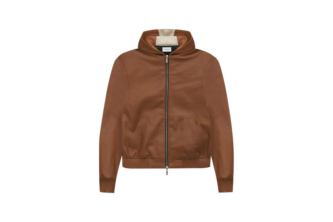 Rhude Rhude Leather Hoodie Brown