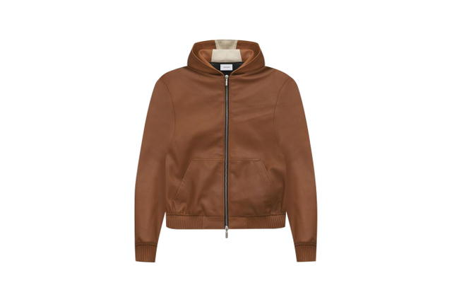 Rhude Rhude Leather Hoodie Brown - view 1