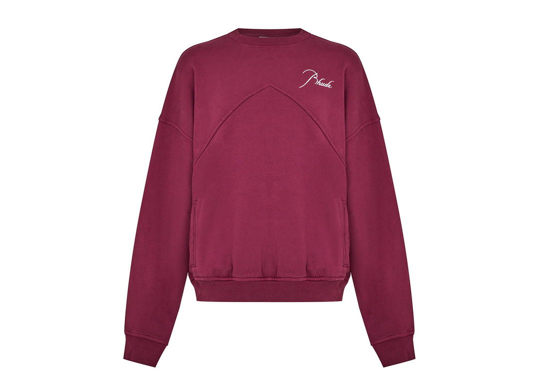 Rhude Rhude Logo Signature Paneled Sweatshirt Bordeaux