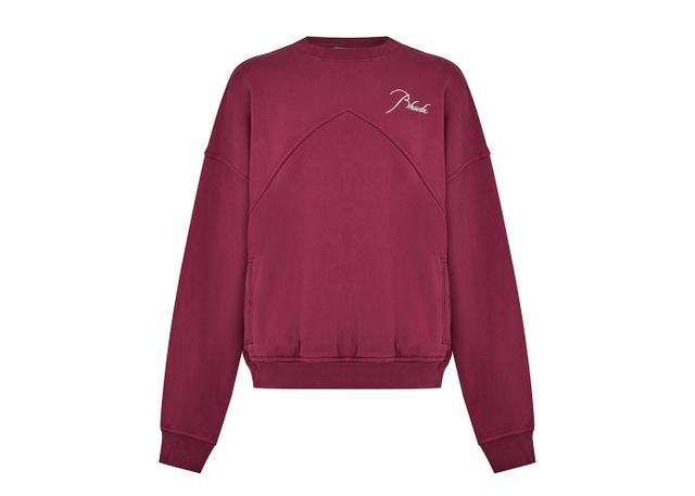 Rhude Rhude Logo Signature Paneled Sweatshirt Bordeaux - view 1