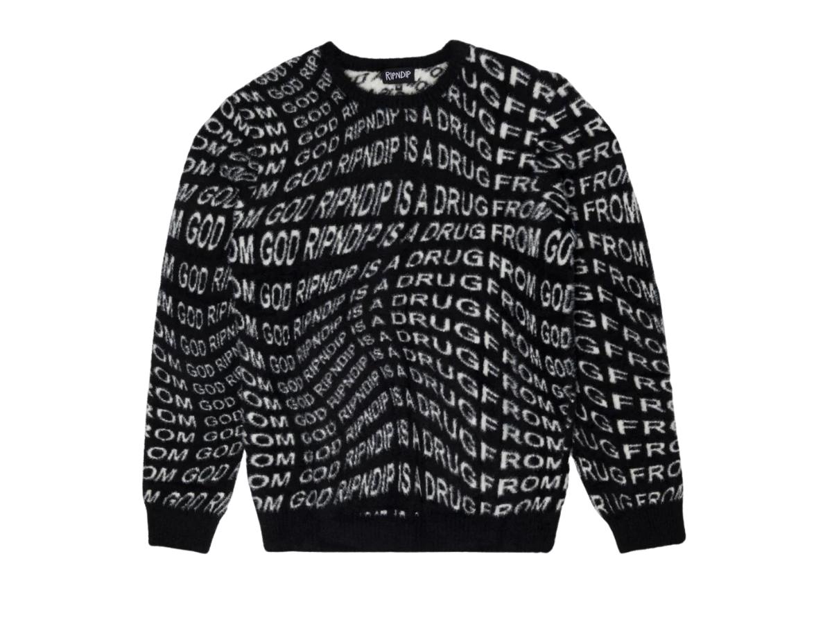 RipNDip RipNDip Drug From God Knit Mohair Sweater Black