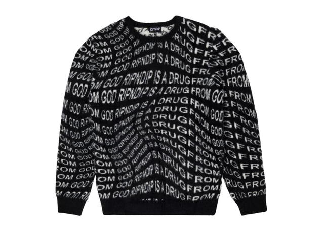 RipNDip RipNDip Drug From God Knit Mohair Sweater Black - view 1