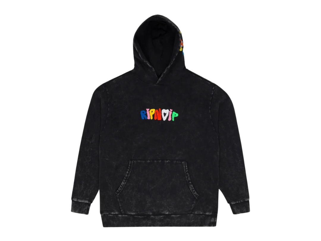 RipNDip RipNDip Taste The Rainbow Hoodie Black Mineral Wash