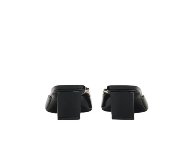 Roger Vivier Roger Vivier Belle Vivier Metal Buckle Mules in Patent Leather Black - view 3