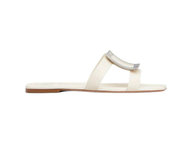 Roger Vivier Roger Vivier Bikiviv' Metal Buckle Mules Leather White - view 1