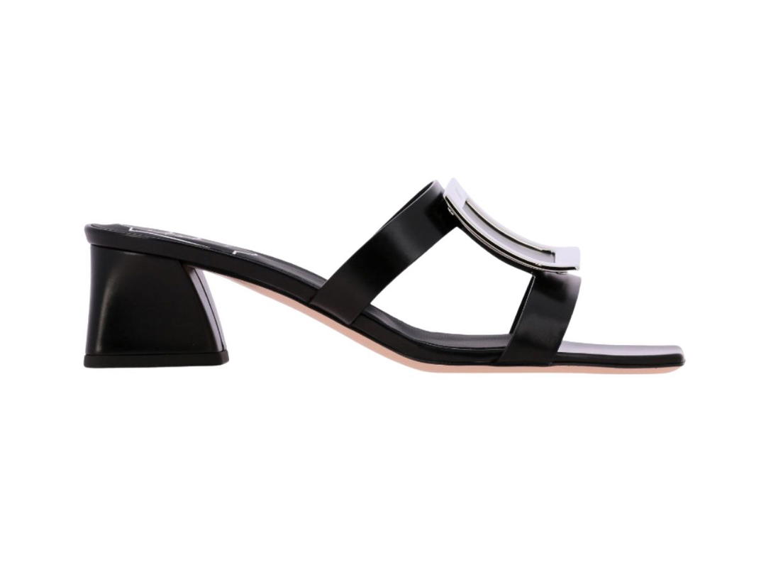 Roger Vivier Roger Vivier Buckle Mules Patent Leather Black