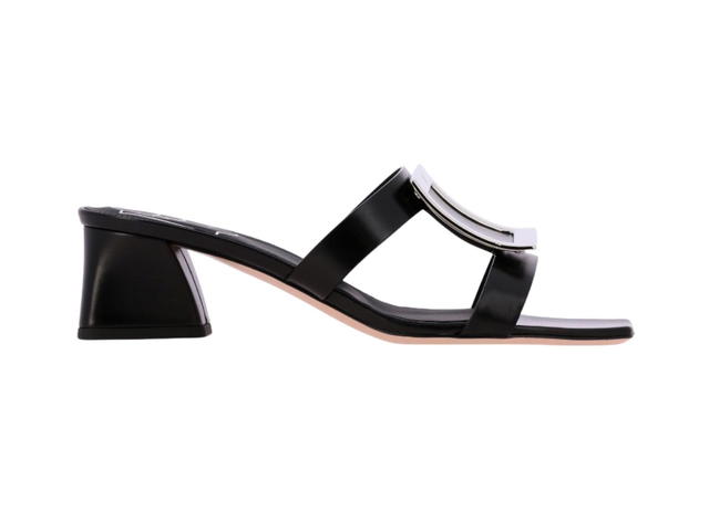 Roger Vivier Roger Vivier Buckle Mules Patent Leather Black - view 1