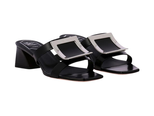 Roger Vivier Roger Vivier Buckle Mules Patent Leather Black - view 2