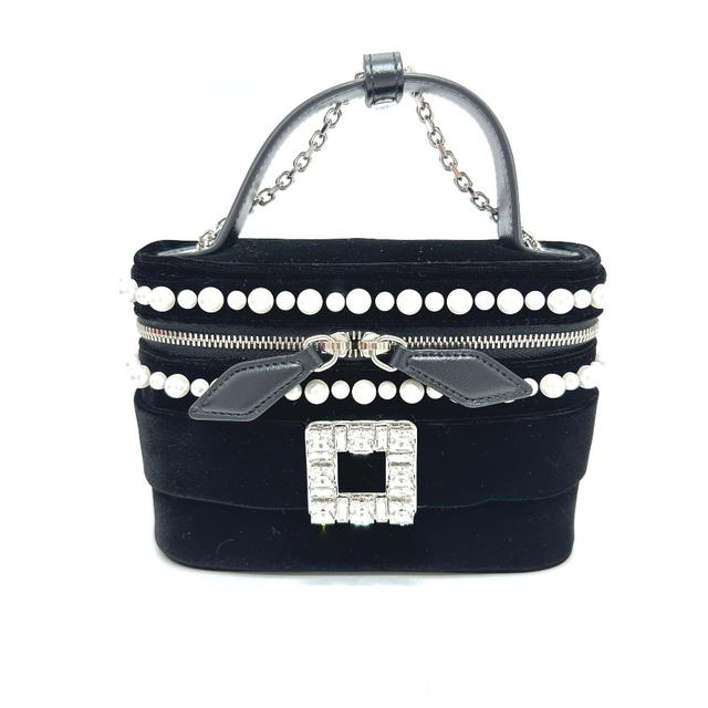 Roger Vivier ROGER VIVIER RBWANMH70000LU Crystal Faux Pearl Vanity Micro 2WAY Hand Bag Unused - view 2