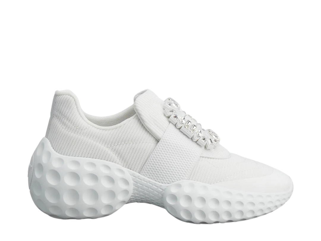 Roger Vivier Roger Vivier Viv' Run Light Strass Buckle Sneakers In Fabrics White