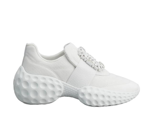 Roger Vivier Roger Vivier Viv' Run Light Strass Buckle Sneakers In Fabrics White - view 1