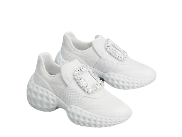 Roger Vivier Roger Vivier Viv' Run Light Strass Buckle Sneakers In Fabrics White - view 2