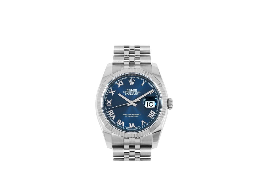 Rolex Rolex Datejust 36 MM In Stainless Steel White Gold With Blue Diamond