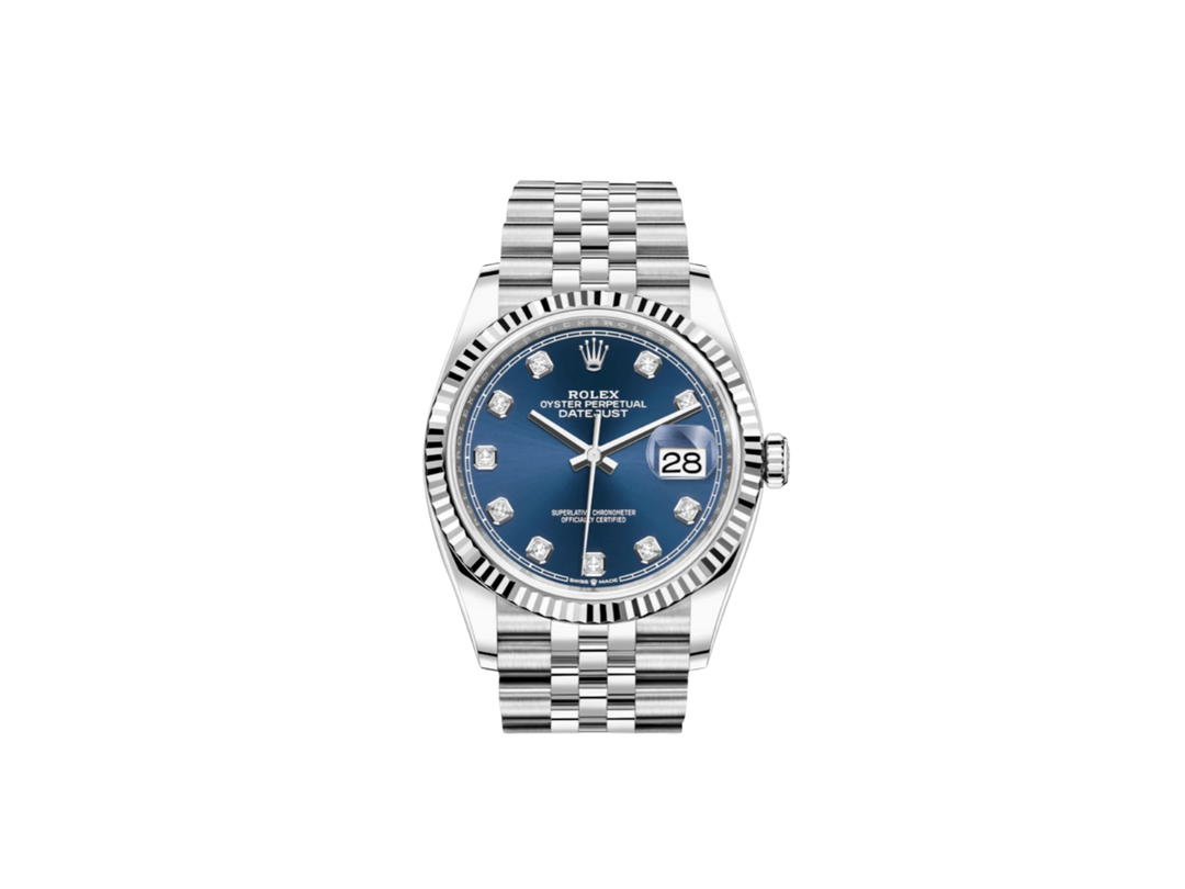 Rolex Rolex Datejust 36 MM In Stainless Steel With Blue Diamond Dial