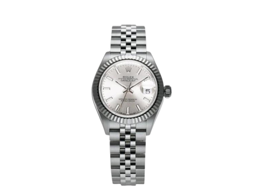 Rolex Rolex Lady-Datejust Steel 28 MM In Silver Index Dial Fluted Bezel Jubilee Bracelet