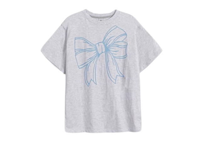 Ronron Ronron Big Ribbon Line T-Shirt White Melange - view 1