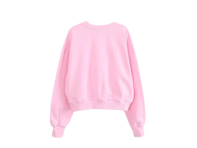 Ronron Ronron Double Ribbon Crop Sweatshirt Milk Pink - view 2
