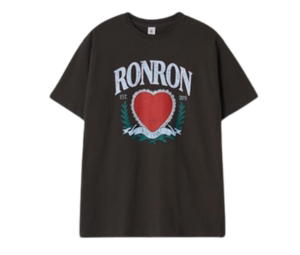 Buy Ronron Heart Laurel Over Fit T-Shirt Charcoal at Sasom – Authentic and Ready to Ship