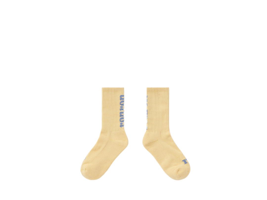 Ronron Ronron Logo Socks Soft Yellow