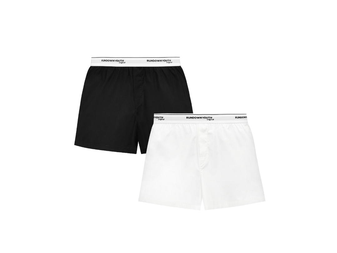 RUNDOWNYOUTH RUNDOWNYOUTH Boxer02 Short Super Soft 2 Pack Black White