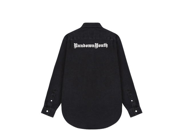 RUNDOWNYOUTH RUNDOWNYOUTH Essential Denim Shirt Black 02 - view 2