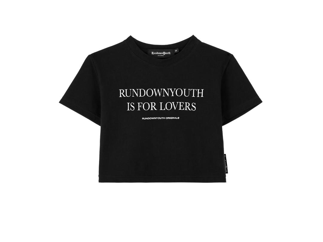 RUNDOWNYOUTH RUNDOWNYOUTH Lovers Crop Tee Black