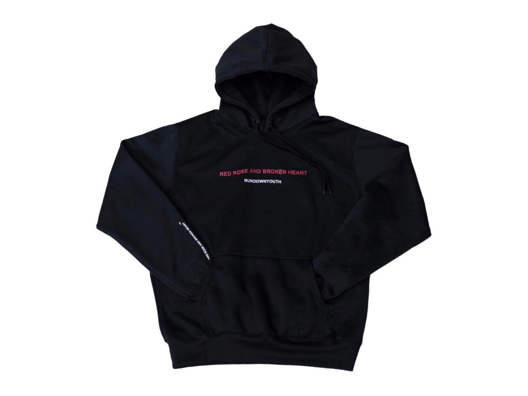 RUNDOWNYOUTH RUNDOWNYOUTH Red Rose And Broken Heart Hoodie 02