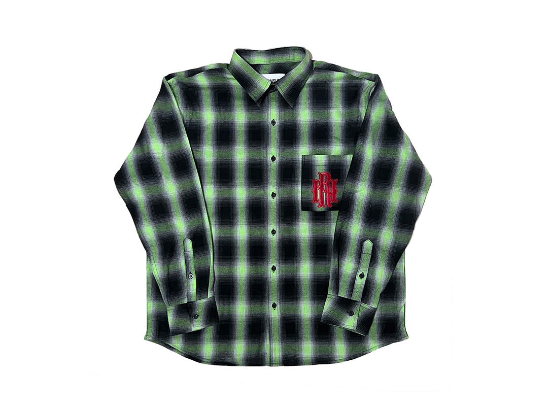 RUNONSUN ROSN TARTAN LONG-SLEEVED SHIRT "RN LOGO"