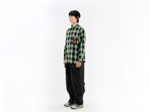 RUNONSUN ROSN TARTAN LONG-SLEEVED SHIRT "RN LOGO" - view 2