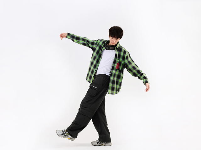 RUNONSUN ROSN TARTAN LONG-SLEEVED SHIRT "RN LOGO" - view 3