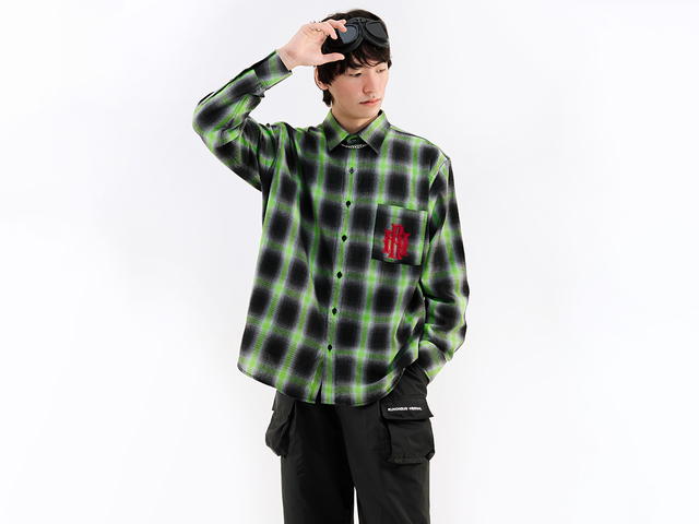RUNONSUN ROSN TARTAN LONG-SLEEVED SHIRT "RN LOGO" - view 4