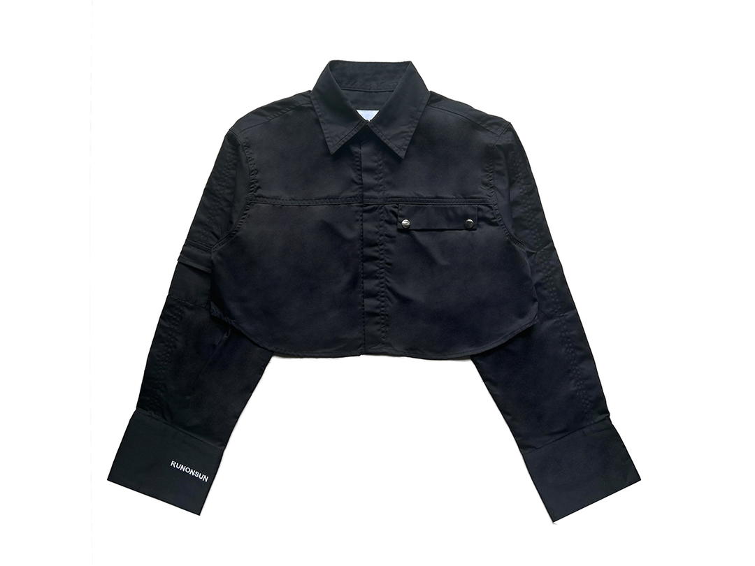 RUNONSUN RUNONSUN CROP SHIRT "RUNONSUN LOGO" (BL)