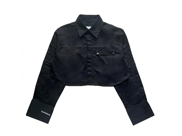 RUNONSUN RUNONSUN CROP SHIRT "RUNONSUN LOGO" (BL) - view 1