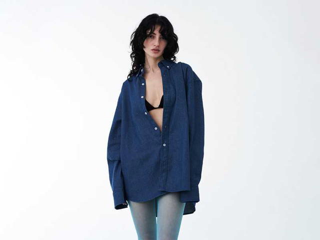 RUNONSUN RUNONSUN LONG-SLEEVED SHIRT IN DENIM (BU) - view 4