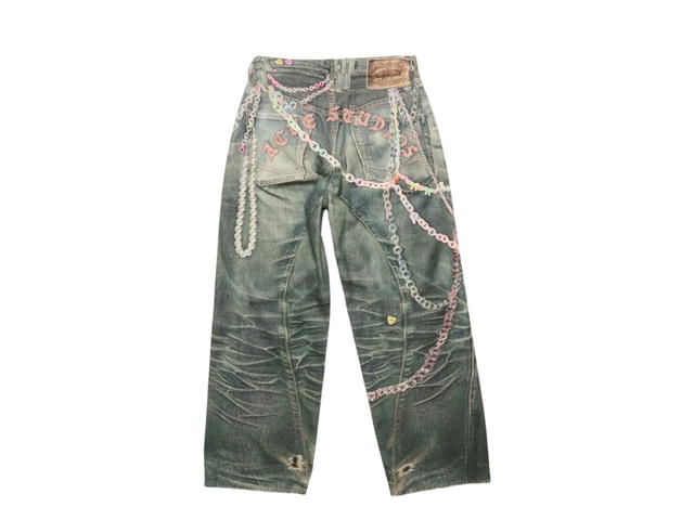 Acne Studios Acne Studios 1981 Loose Fit Jeans Low Waist Baggy Leg Mid Blue (Length-Petit) - view 2