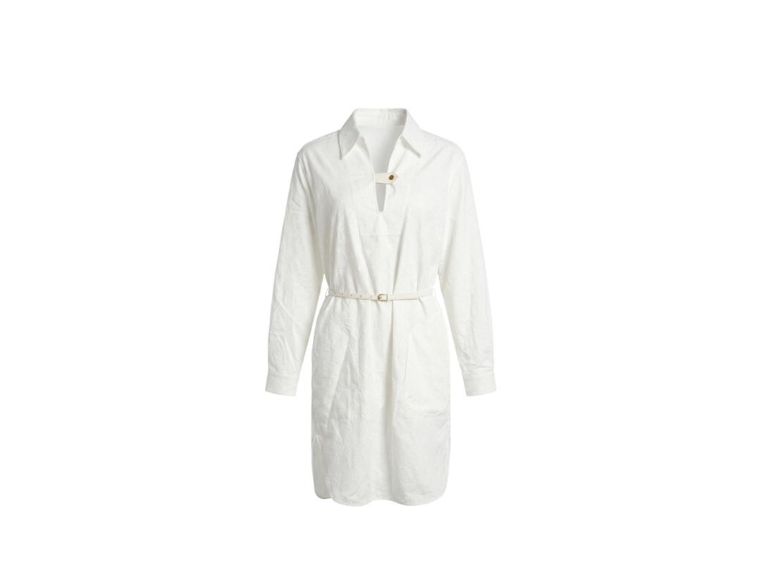 Louis Vuitton Louis Vuitton Monogram Long Sleeve Shirt Dress White