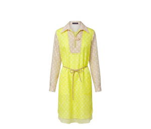 Buy Louis Vuitton Monogram Silk Long Sleeve Dress Yellow Beige Pink at Sasom – Authentic and Ready to Ship