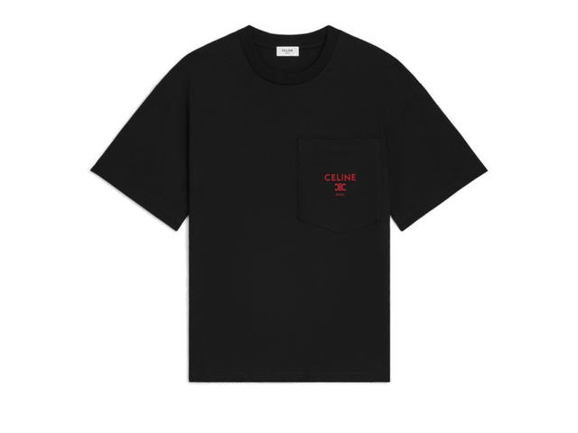 Celine Celine Cotton Jersey T-shirt Black Rouge Cerise - view 1