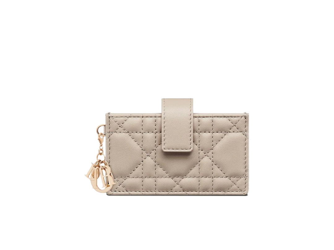 Dior Dior Lady Jasmine Card Holder Natural Khaki