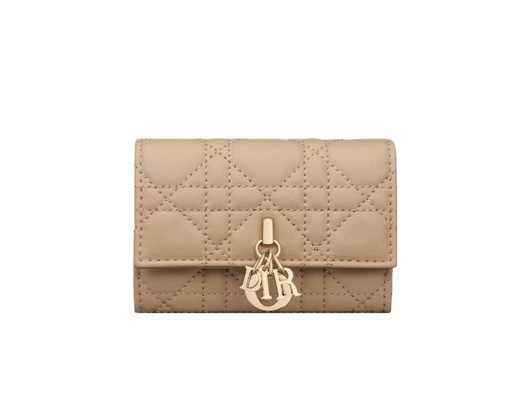 Dior Dior Lambskin Wallet Extra Small Women's Cookie