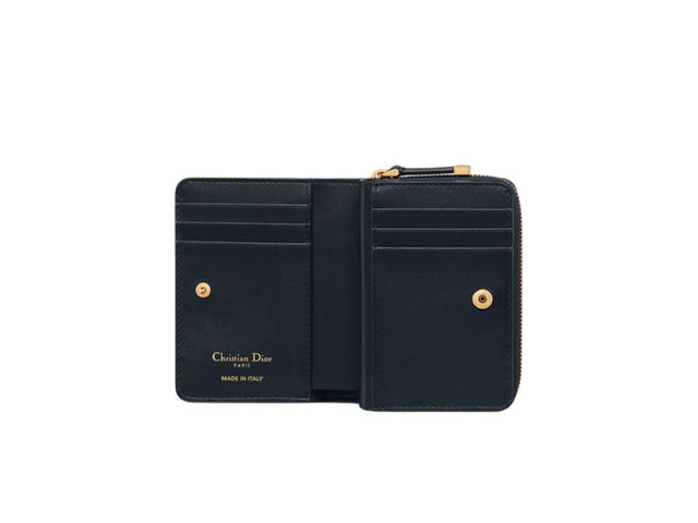 Dior Dior 30 Montaigne Acacias Wallet In Blue Dior Oblique Jacquard And Smooth Calfskin With Gold Hardware - view 2