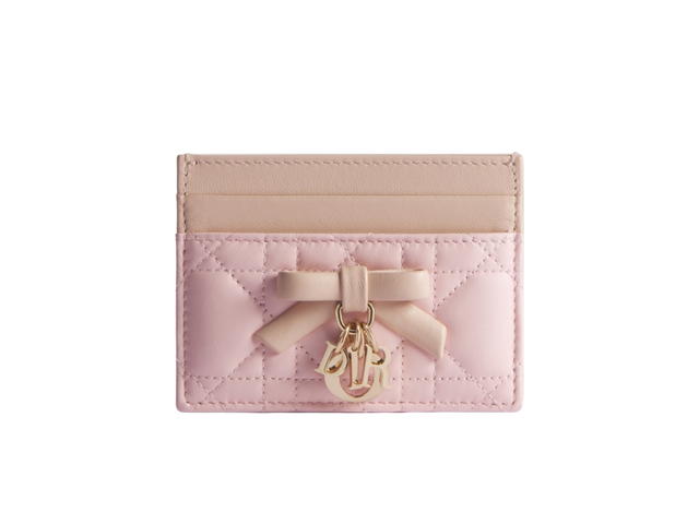Dior Dior Lady Dior Freesia Card Holder Pink Latte White - view 1
