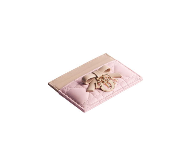 Dior Dior Lady Dior Freesia Card Holder Pink Latte White - view 2