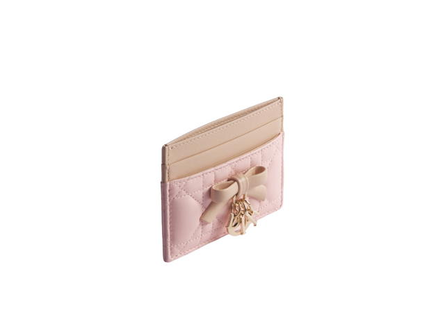 Dior Dior Lady Dior Freesia Card Holder Pink Latte White - view 3