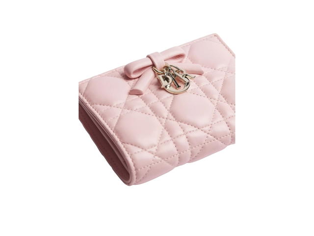 Dior Dior Lady Dior Dahlia Wallet Soupir Pink Cannage Lambskin - view 4