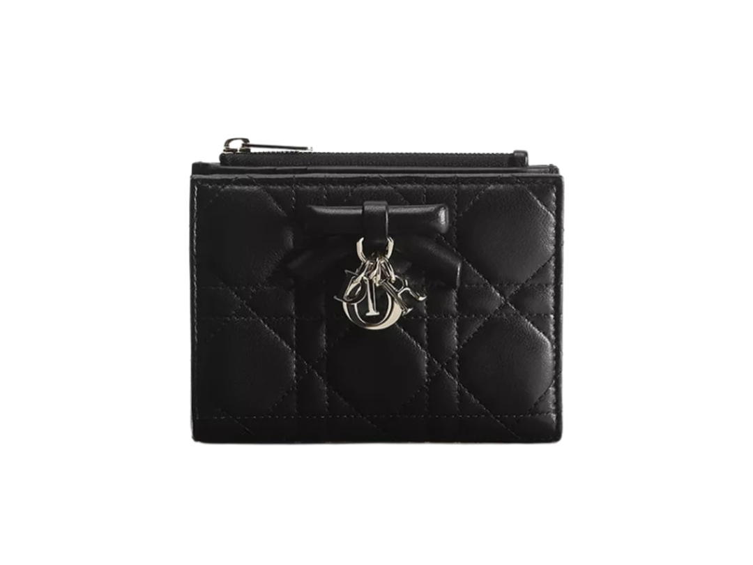 Dior Dior Lady Dior Dahlia Wallet Black Cannage Lambskin
