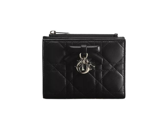 Dior Dior Lady Dior Dahlia Wallet Black Cannage Lambskin - view 1