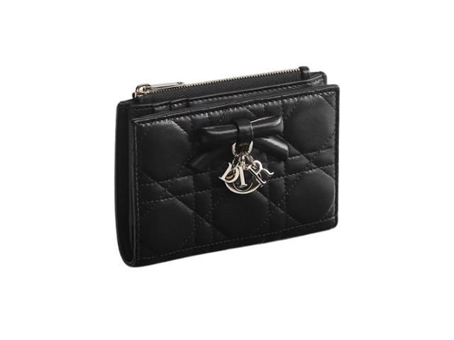 Dior Dior Lady Dior Dahlia Wallet Black Cannage Lambskin - view 2